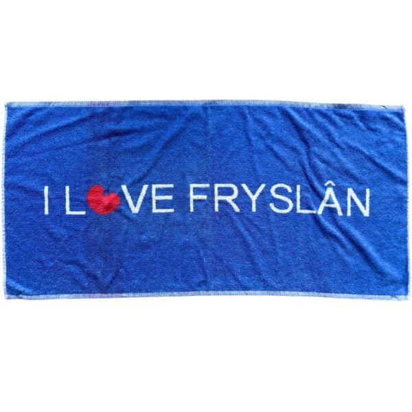 Handdoek blauw tekst I Love Fryslân